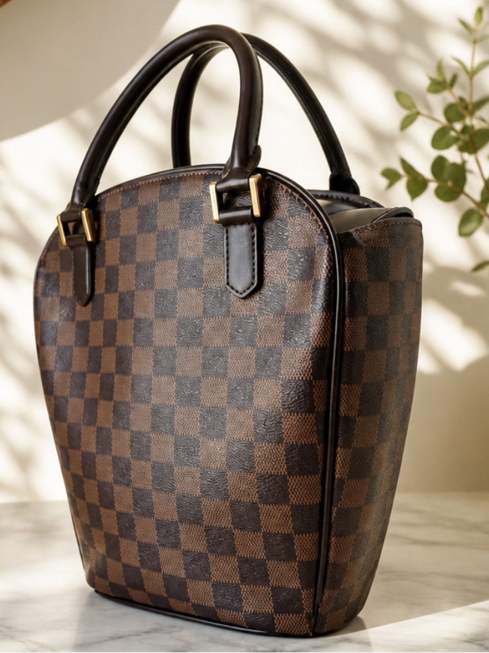 Louis Vuitton GM Sarria Seau Damien Ebene Canvas Handbag.